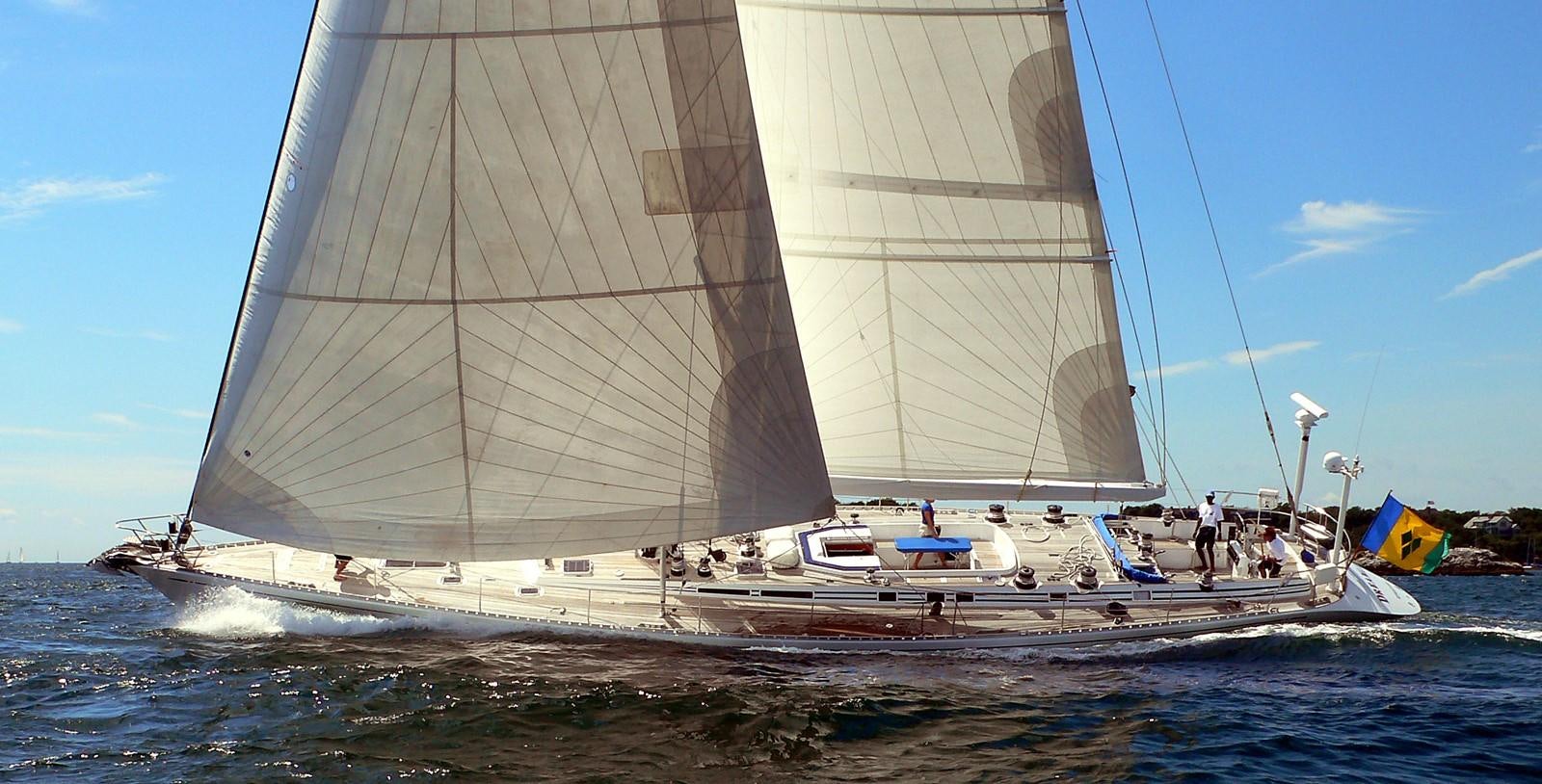 a sailboat on the water aboard DREAMLAND Yacht for Sale