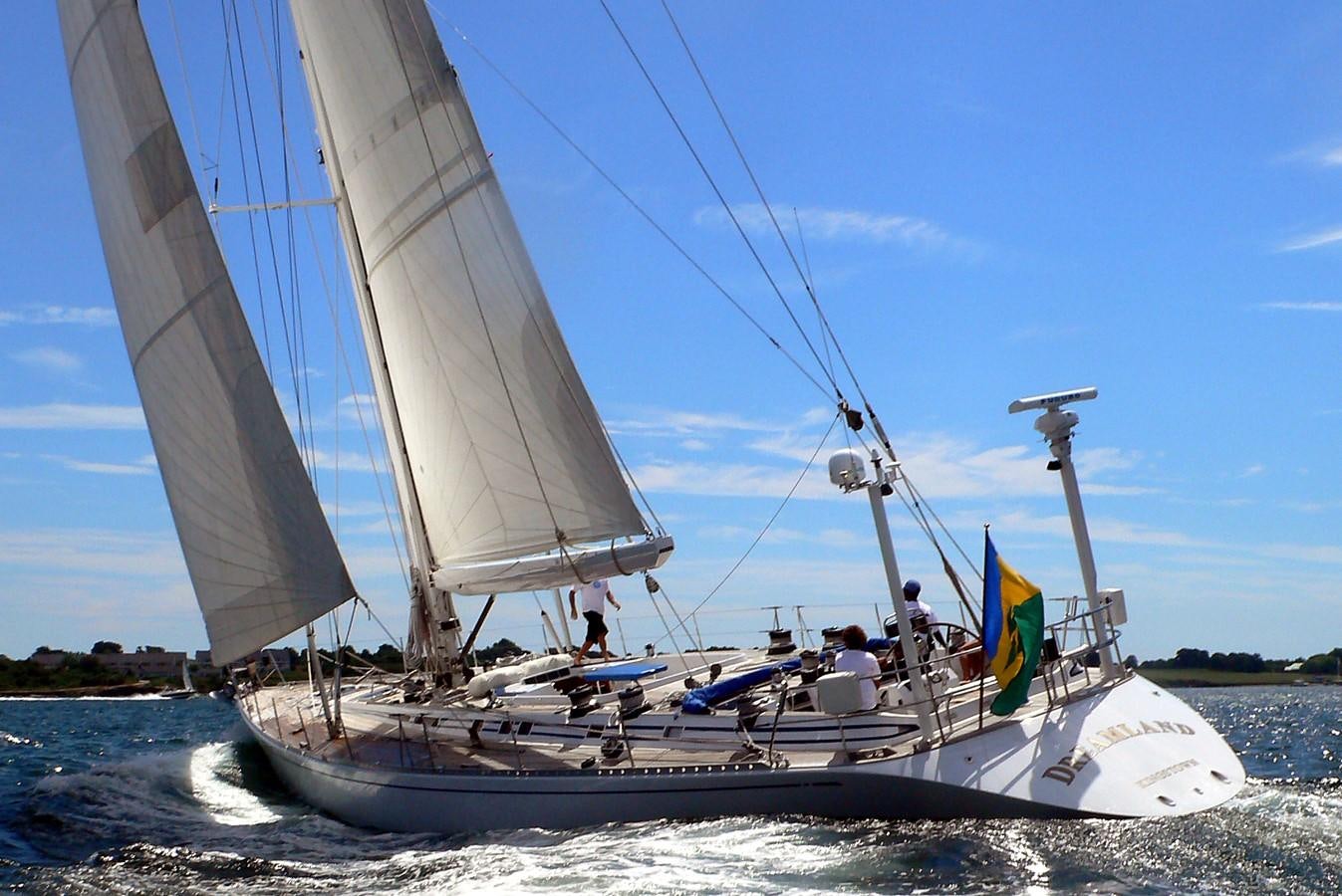 a sailboat on the water aboard DREAMLAND Yacht for Sale