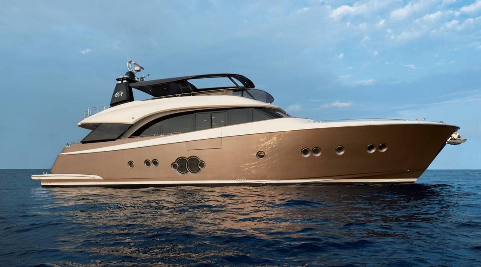 a white yacht in the water aboard MONTE CARLO YACHTS MCY 86 Yacht for Sale