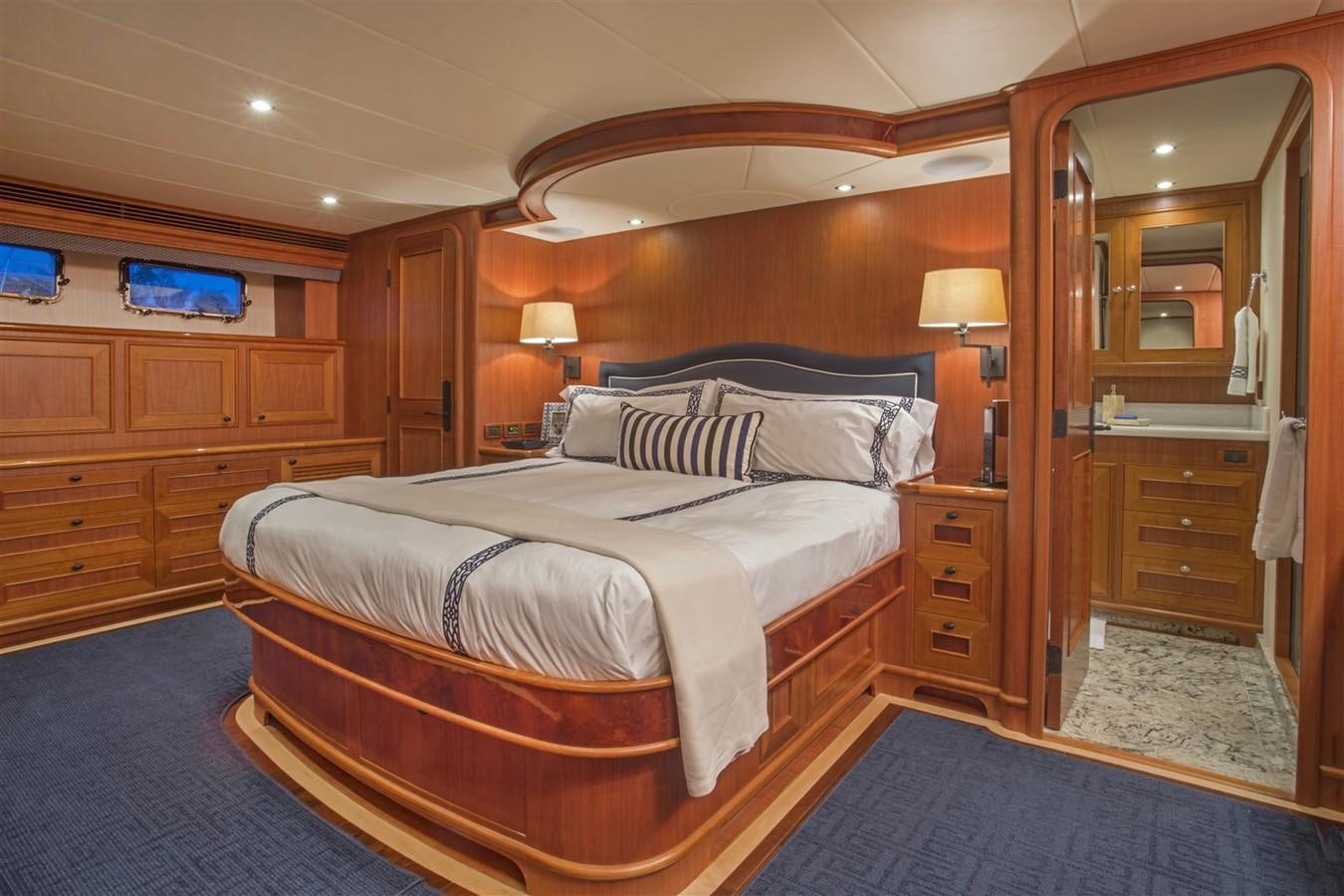 a bed in a room aboard 860 DBMY Yacht for Sale