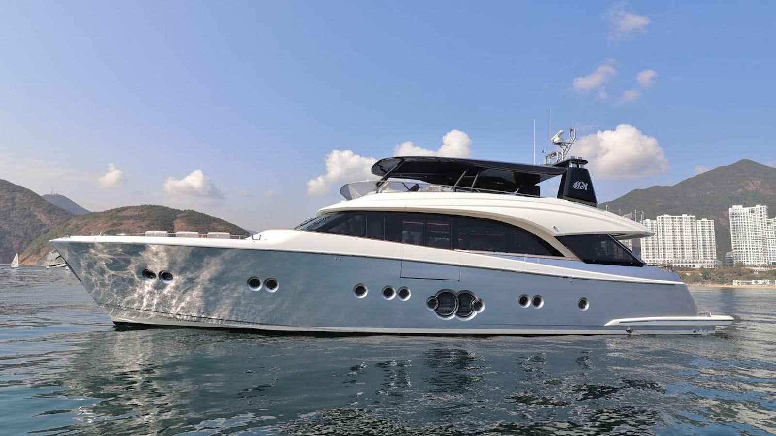 a boat in the water aboard MONTE CARLO YACHTS 86 Yacht for Sale