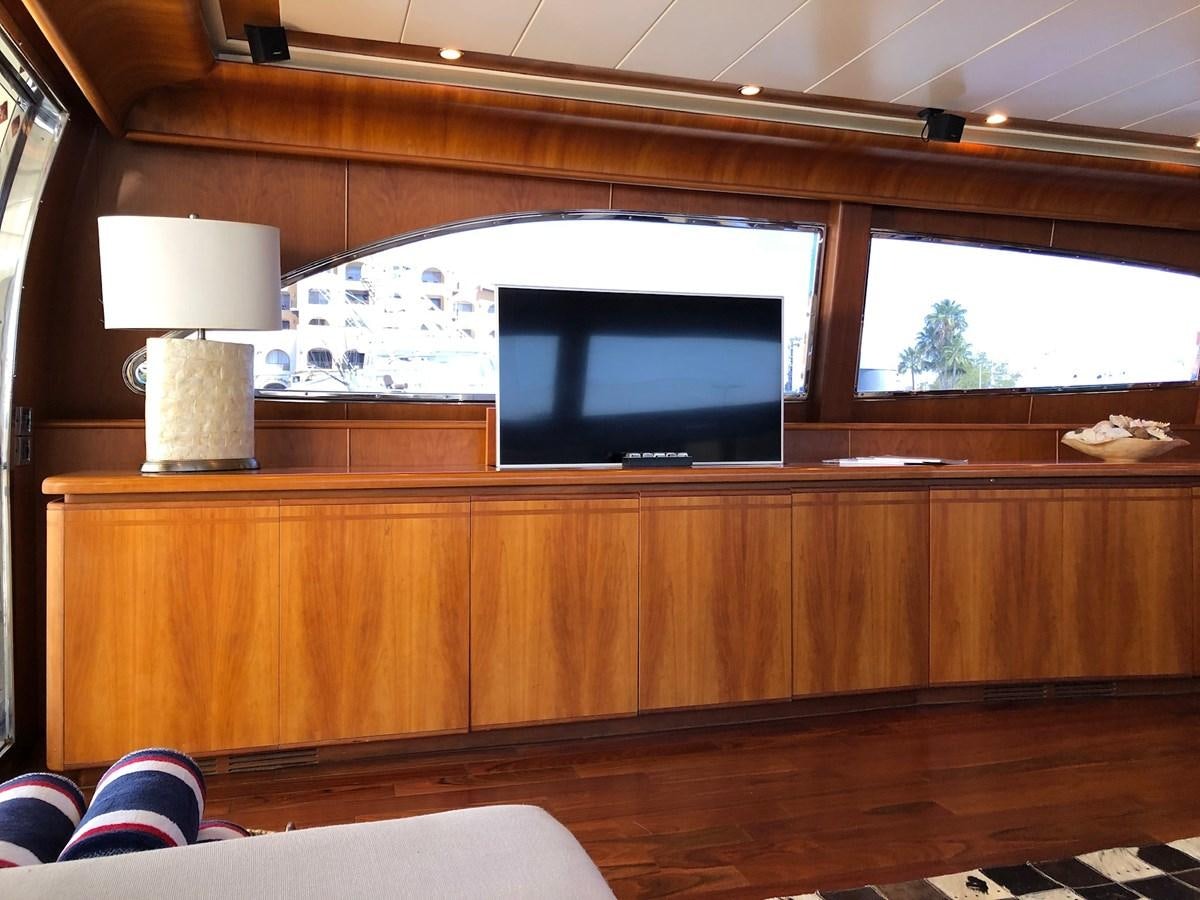 a tv on a shelf aboard CATARI Yacht for Sale