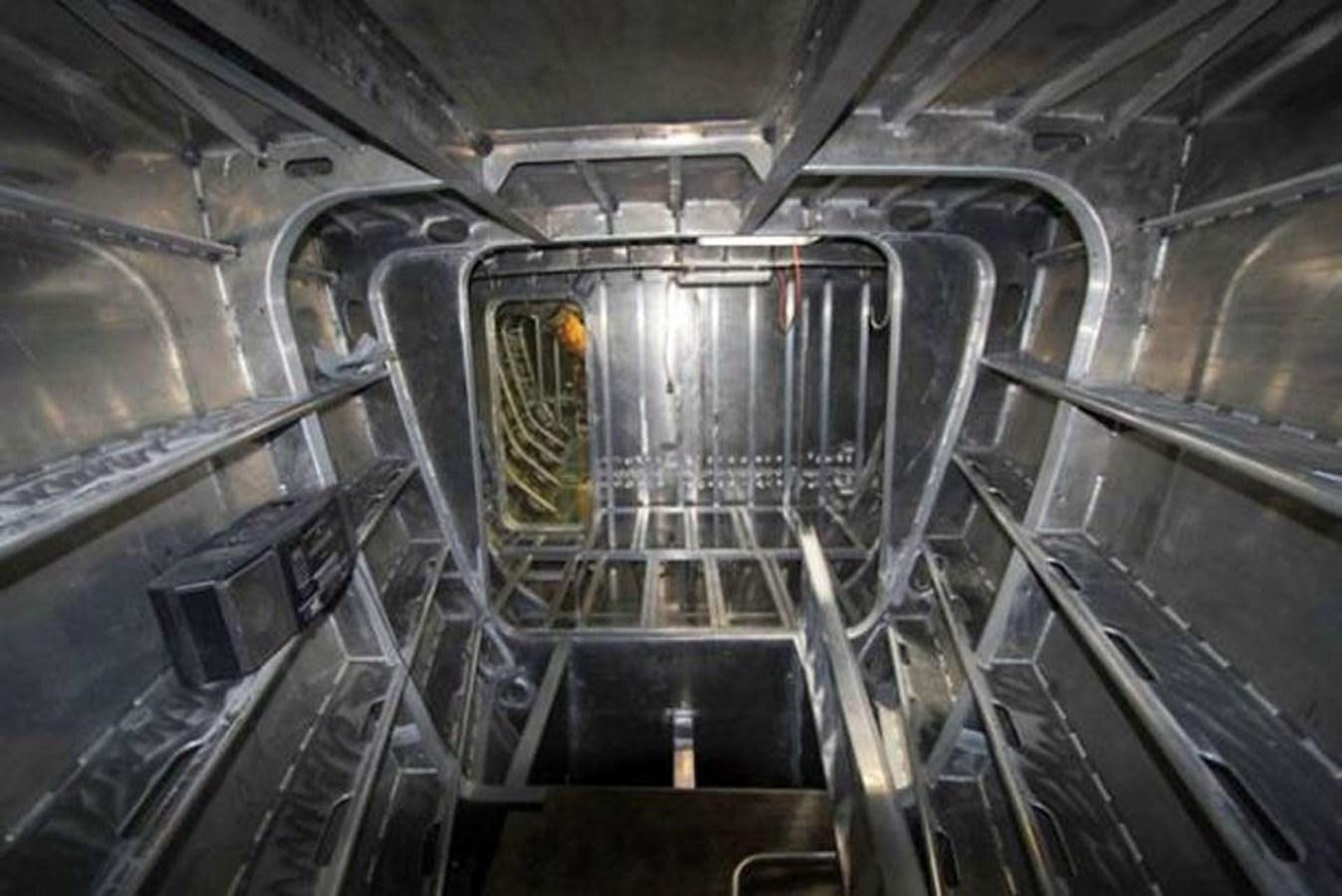 a large metal tunnel aboard IRON LADY II Yacht for Sale