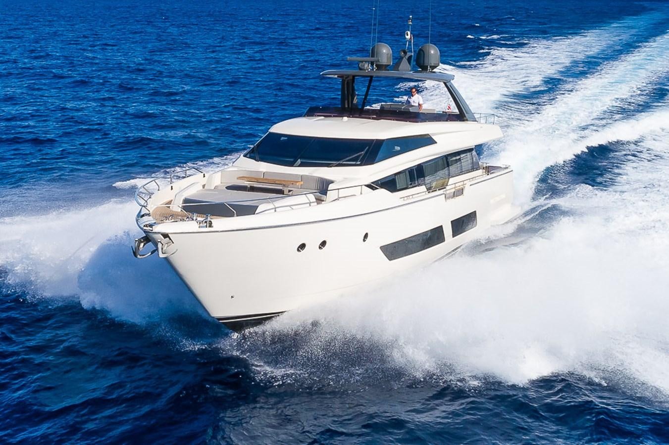 a white yacht on the water aboard ANASSA A Yacht for Sale
