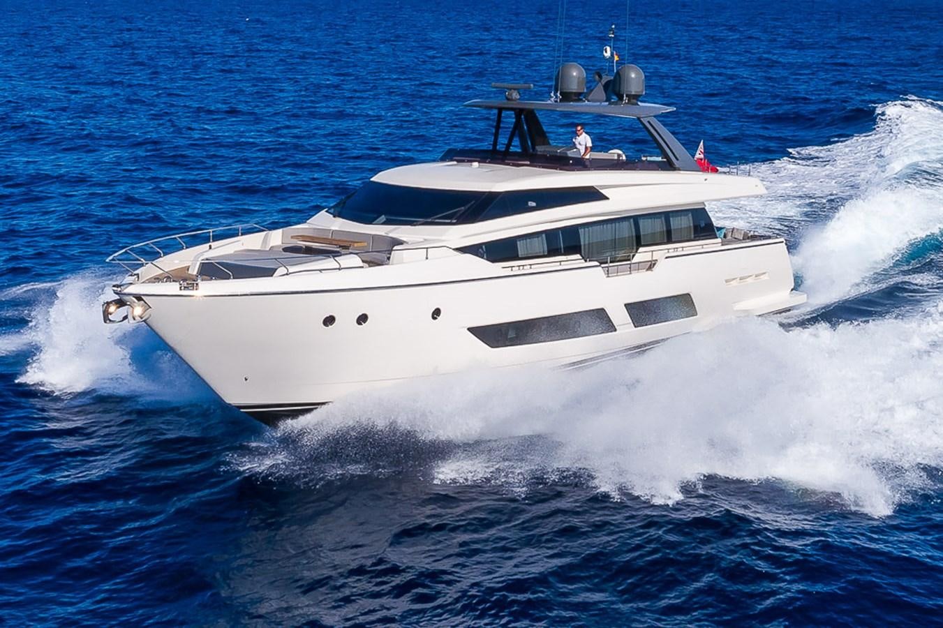a white yacht on the water aboard ANASSA A Yacht for Sale