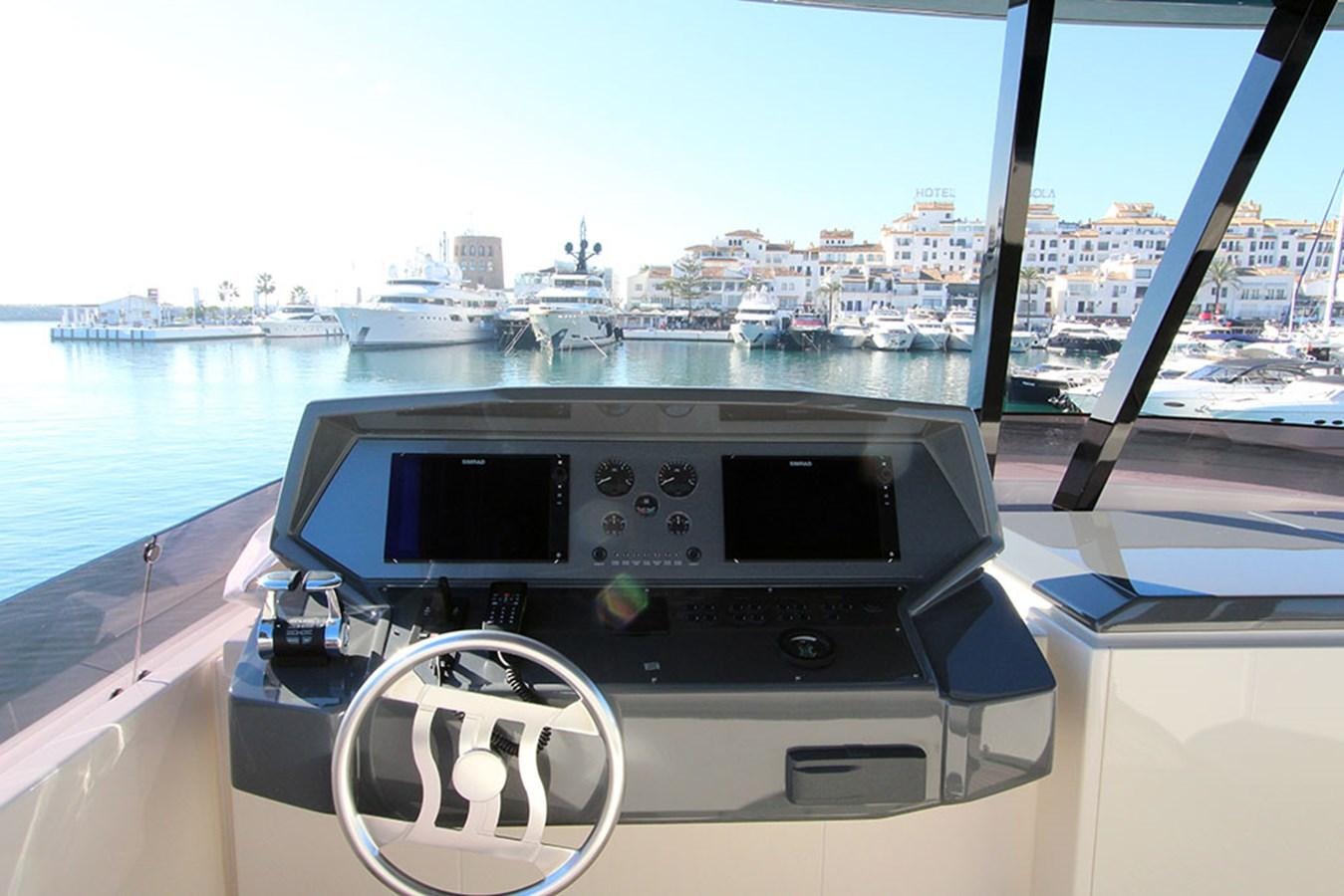the inside of a car aboard ANASSA A Yacht for Sale