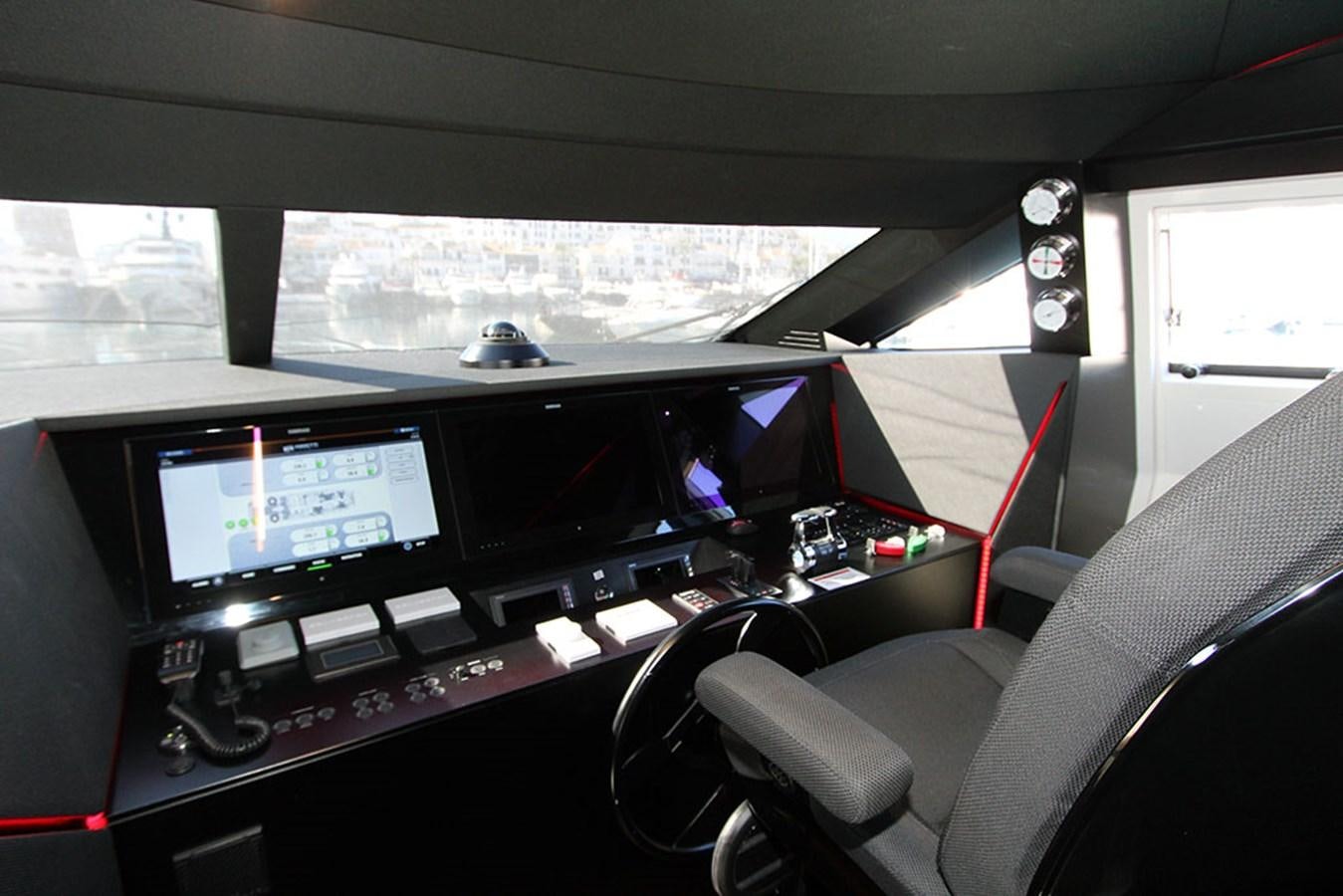 a car with a couple of monitors aboard ANASSA A Yacht for Sale