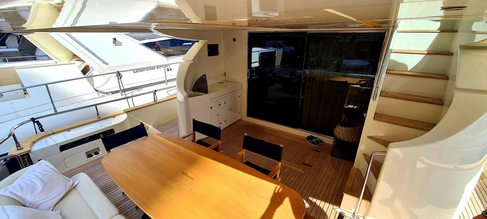 a room with a table and chairs aboard RITAKI 7 Yacht for Sale