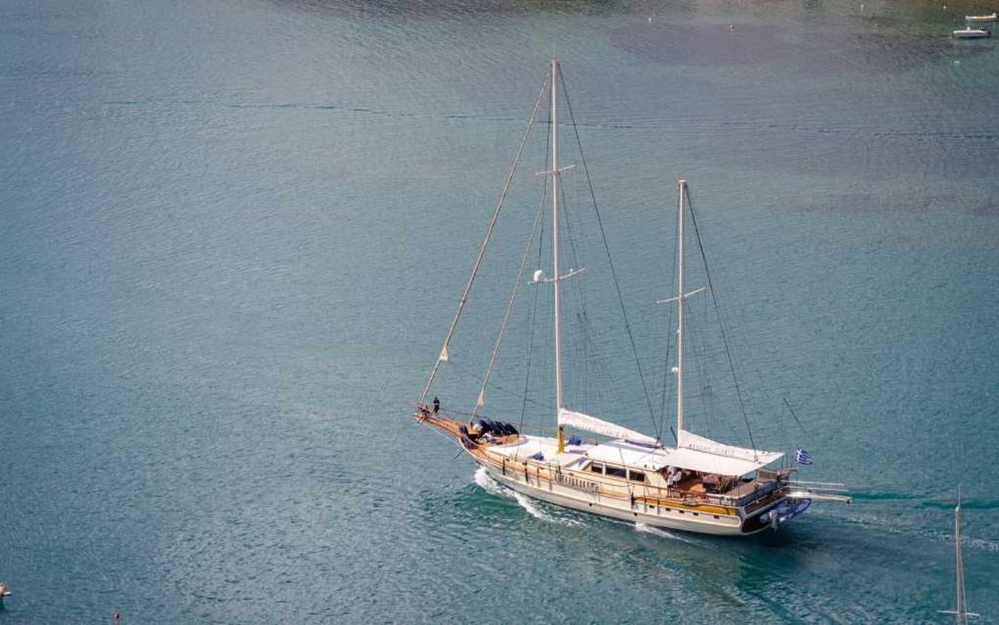 a sailboat on the water aboard MEIN SCHATZ Yacht for Charter