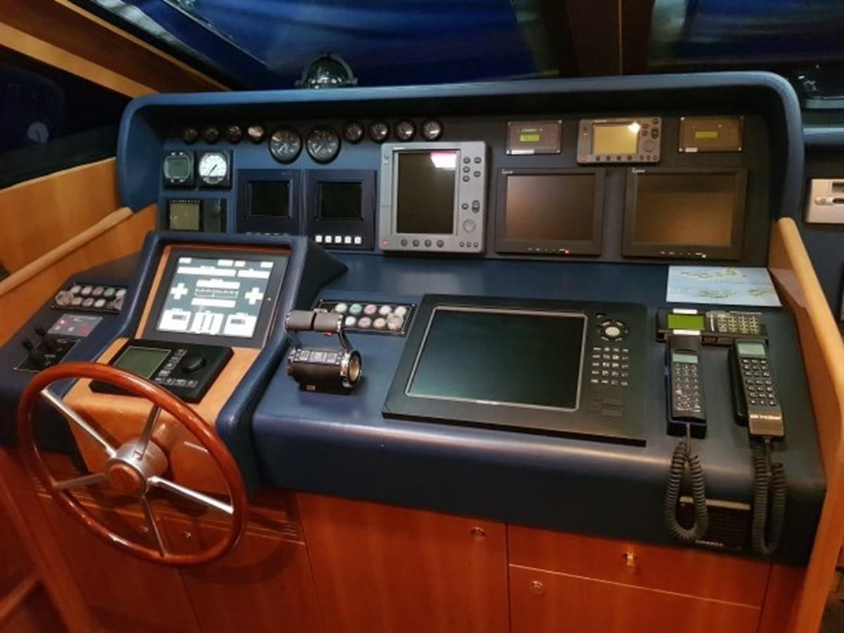 a close-up of a radio aboard BLUE DEEP Yacht for Sale
