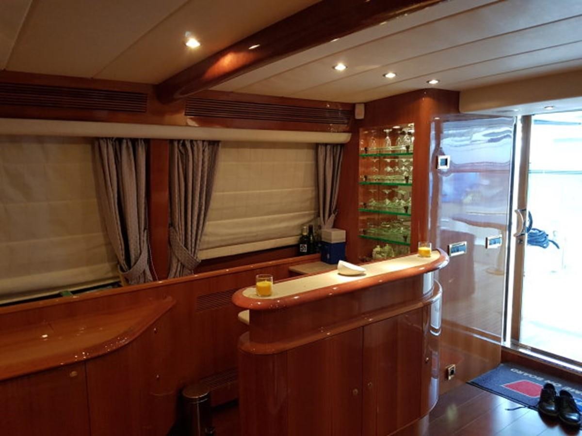 a room with a counter and a sink aboard BLUE DEEP Yacht for Sale