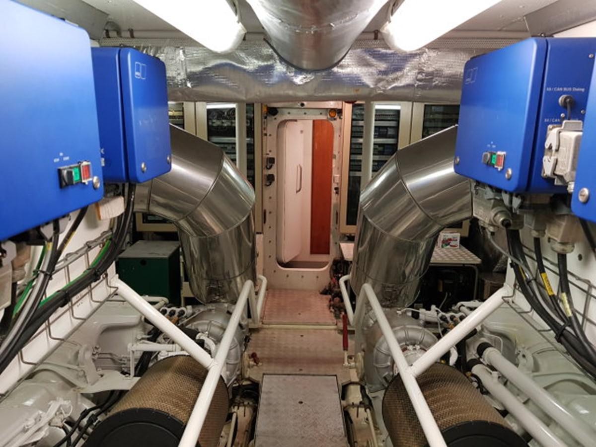 a room with machinery aboard BLUE DEEP Yacht for Sale