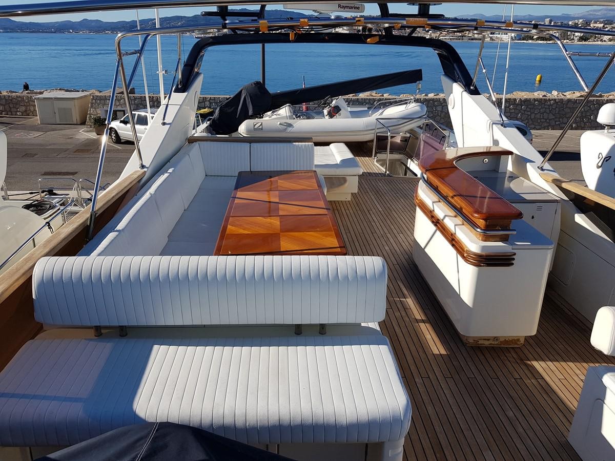 a boat on the water aboard BLUE DEEP Yacht for Sale