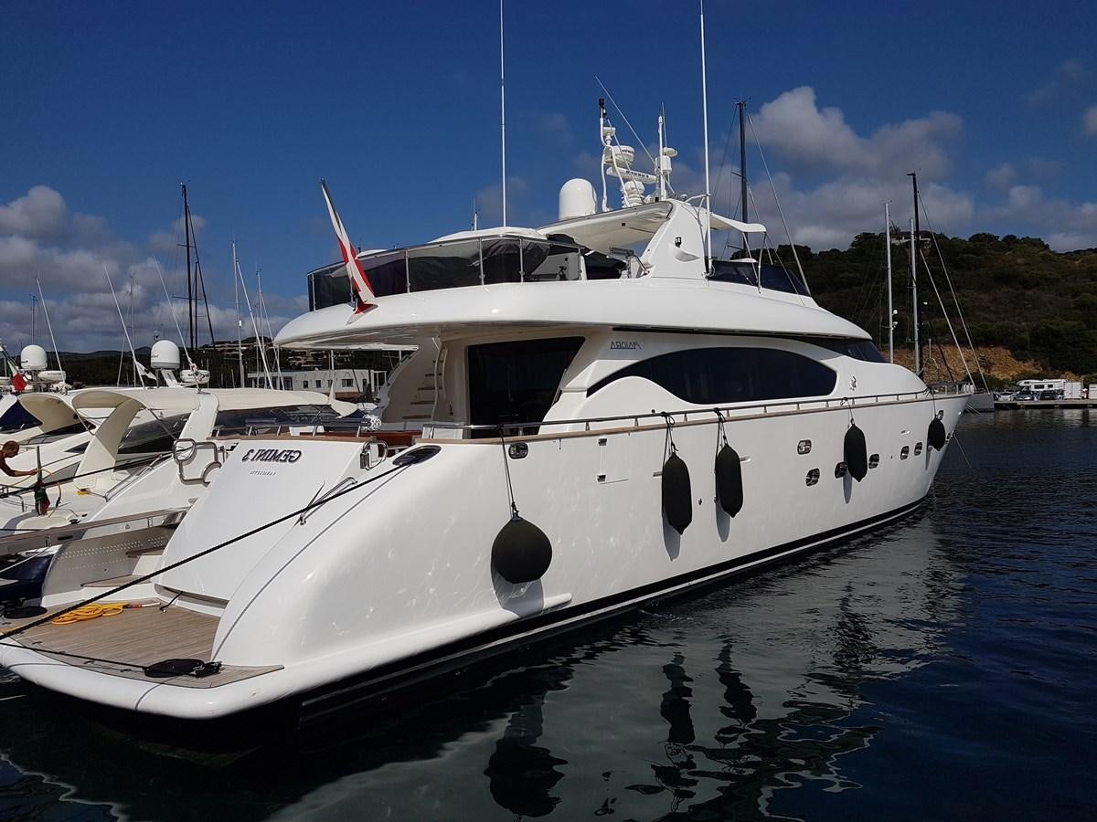 a white yacht in the water aboard GEMINI 3 Yacht for Sale