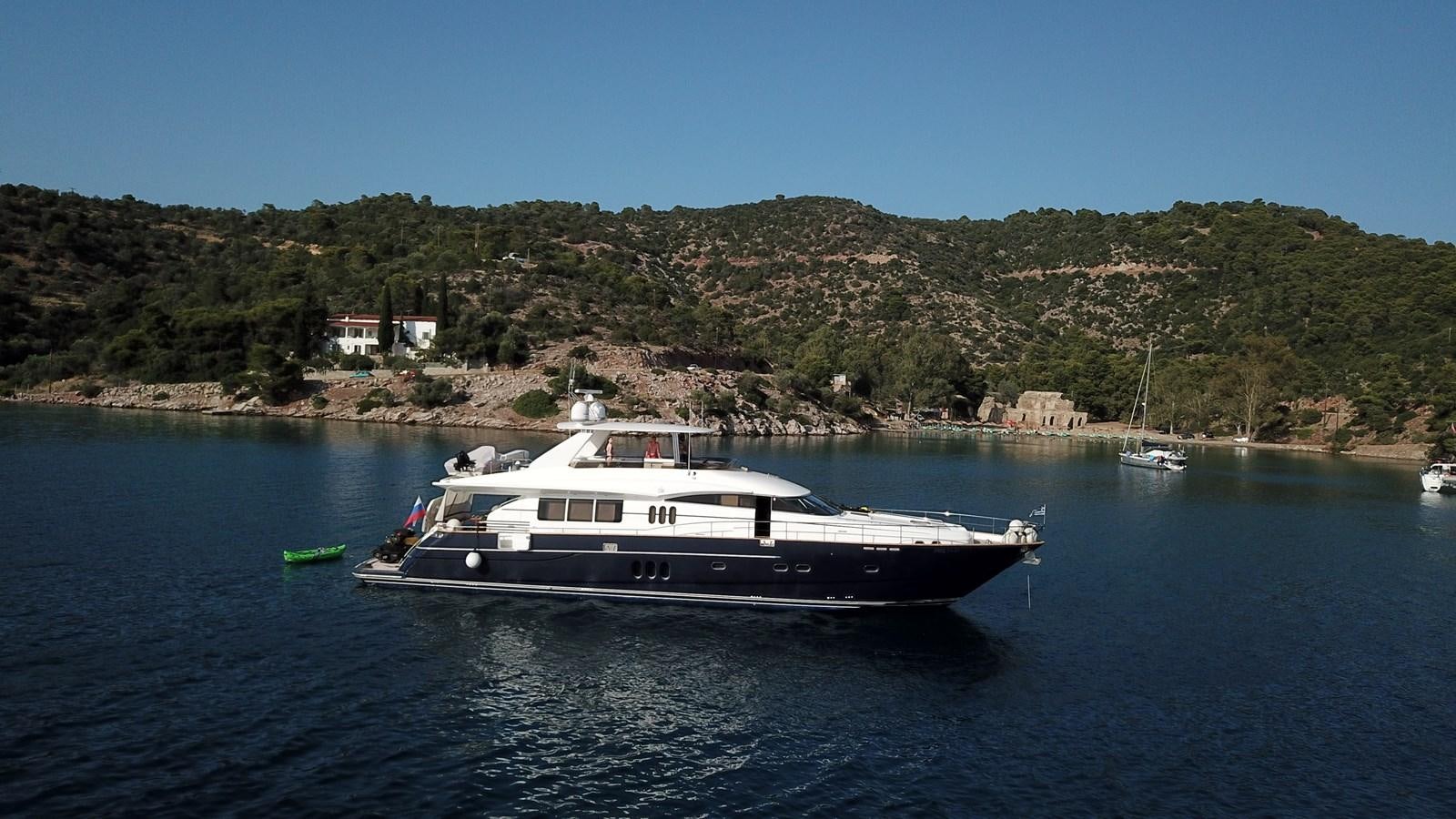 a boat on the water aboard PRINCESS 25 M Yacht for Sale