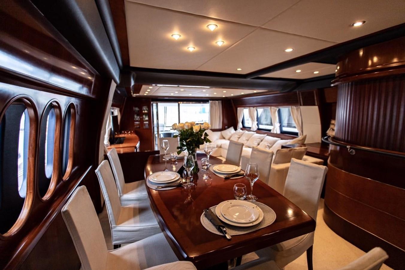 a dining table with plates and glasses aboard PRINCESS 25 M Yacht for Sale