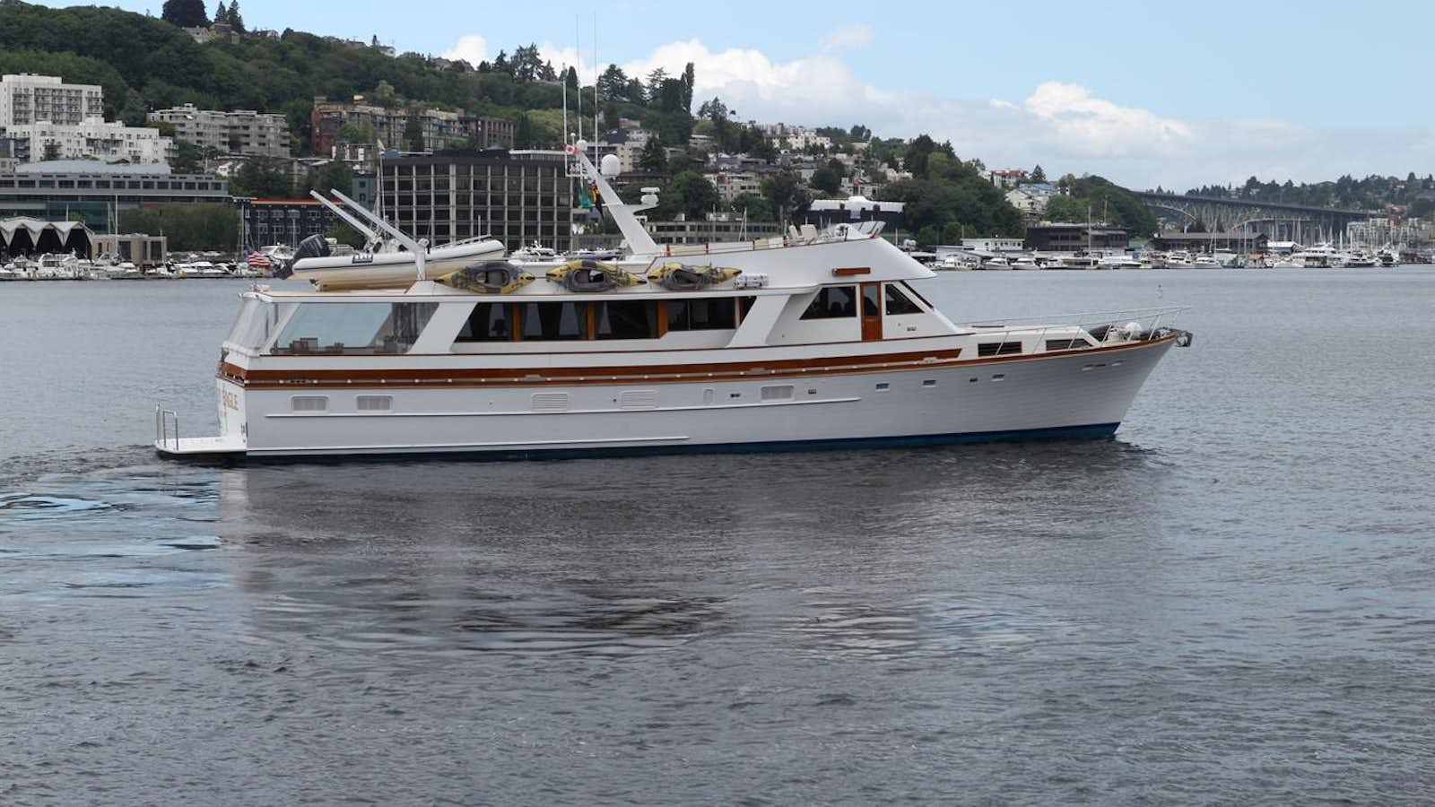 a boat in the water aboard GOLDEN EAGLE Yacht for Sale