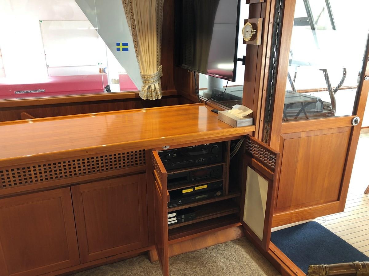 a room with a desk and a window aboard GOLDEN EAGLE Yacht for Sale