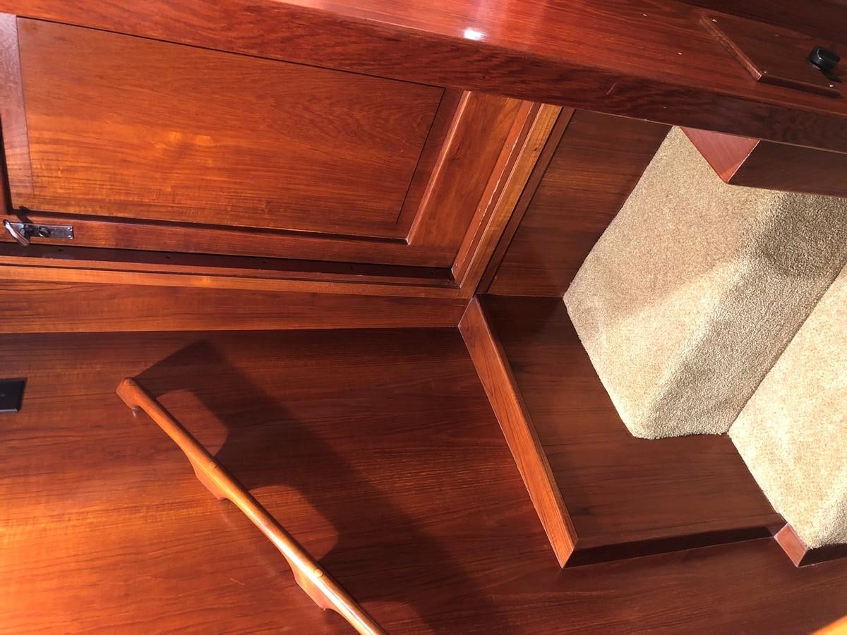 a wooden shelf with a towel on it aboard GOLDEN EAGLE Yacht for Sale