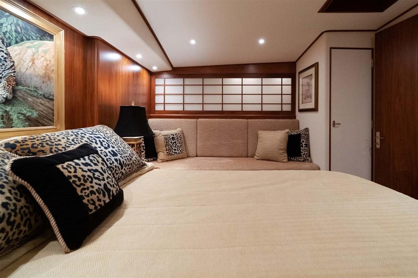 a bed with pillows and pillows aboard SILKY Yacht for Sale