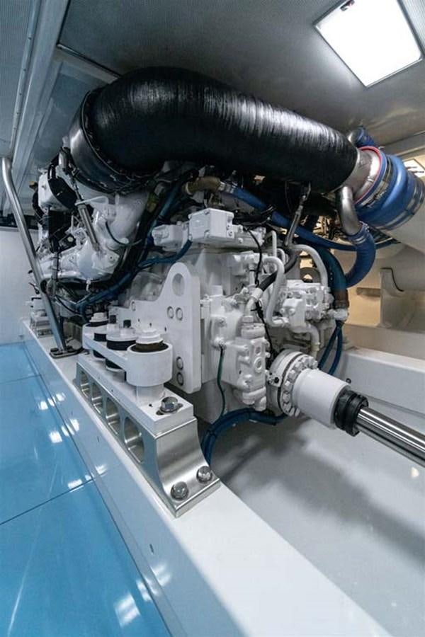 a close-up of a car engine aboard SILKY Yacht for Sale