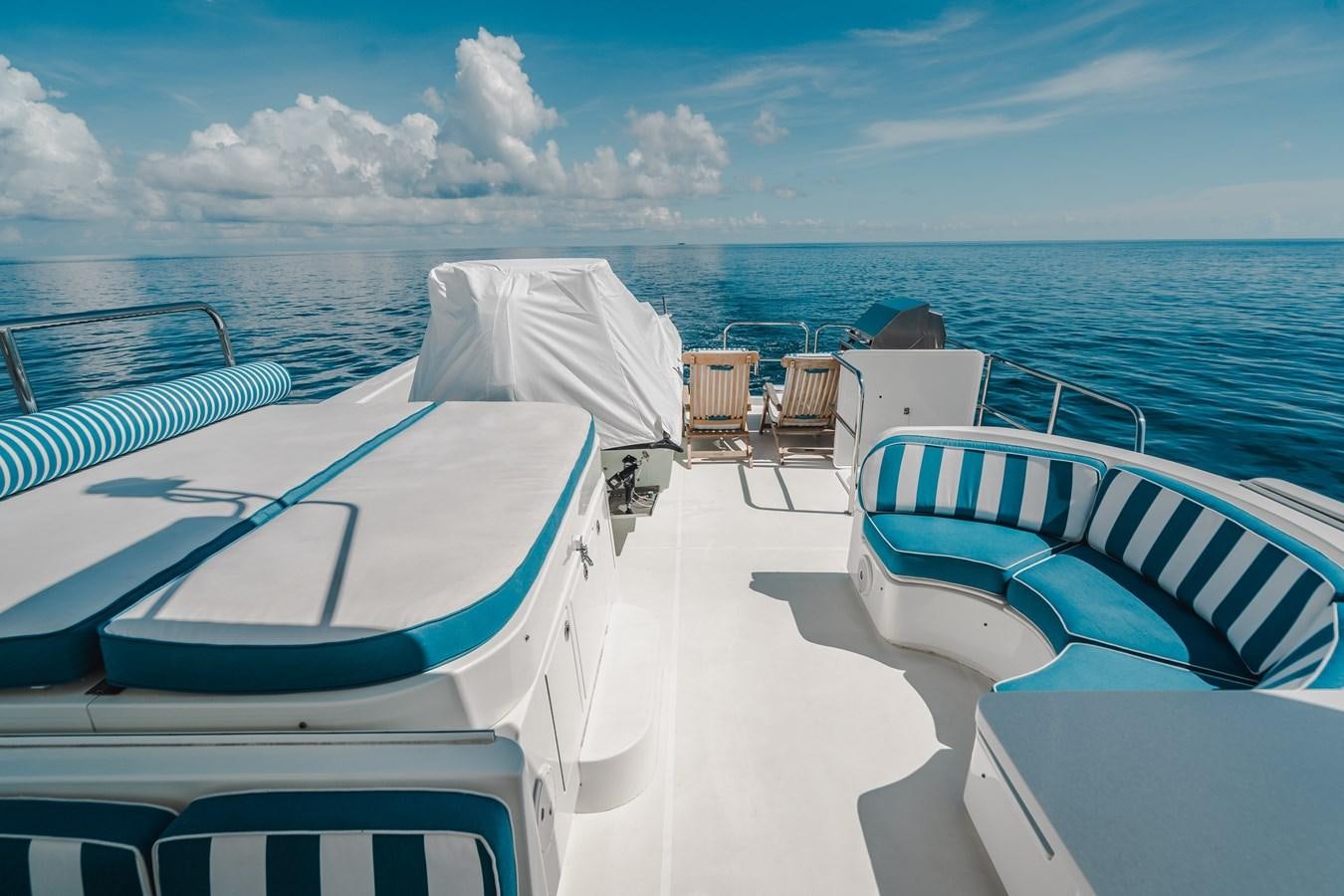 a boat on the water aboard NOW OR NEVER Yacht for Sale