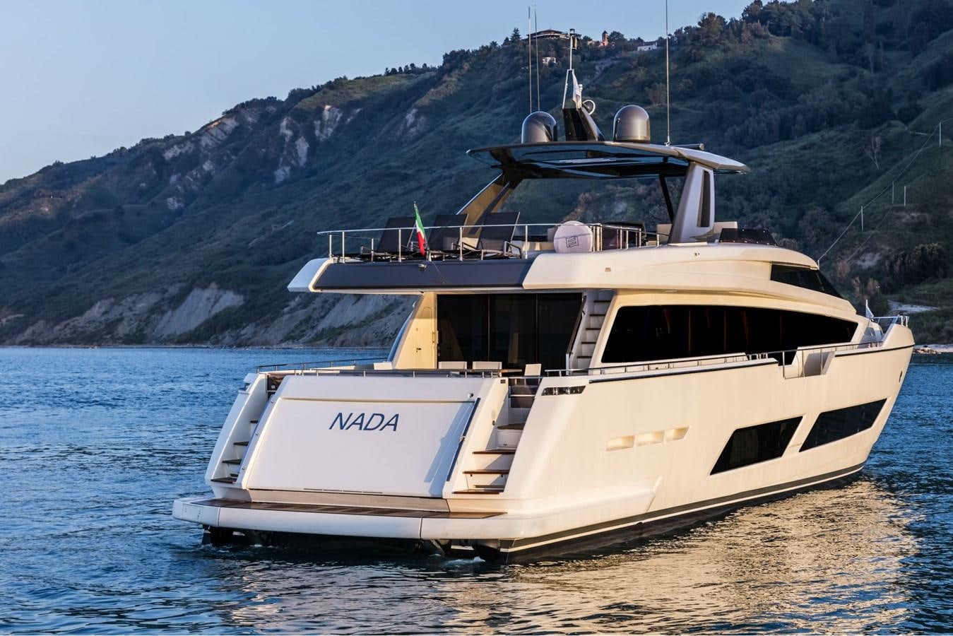 a boat on the water aboard FERRETTI YACHTS 850 HT  Yacht for Sale