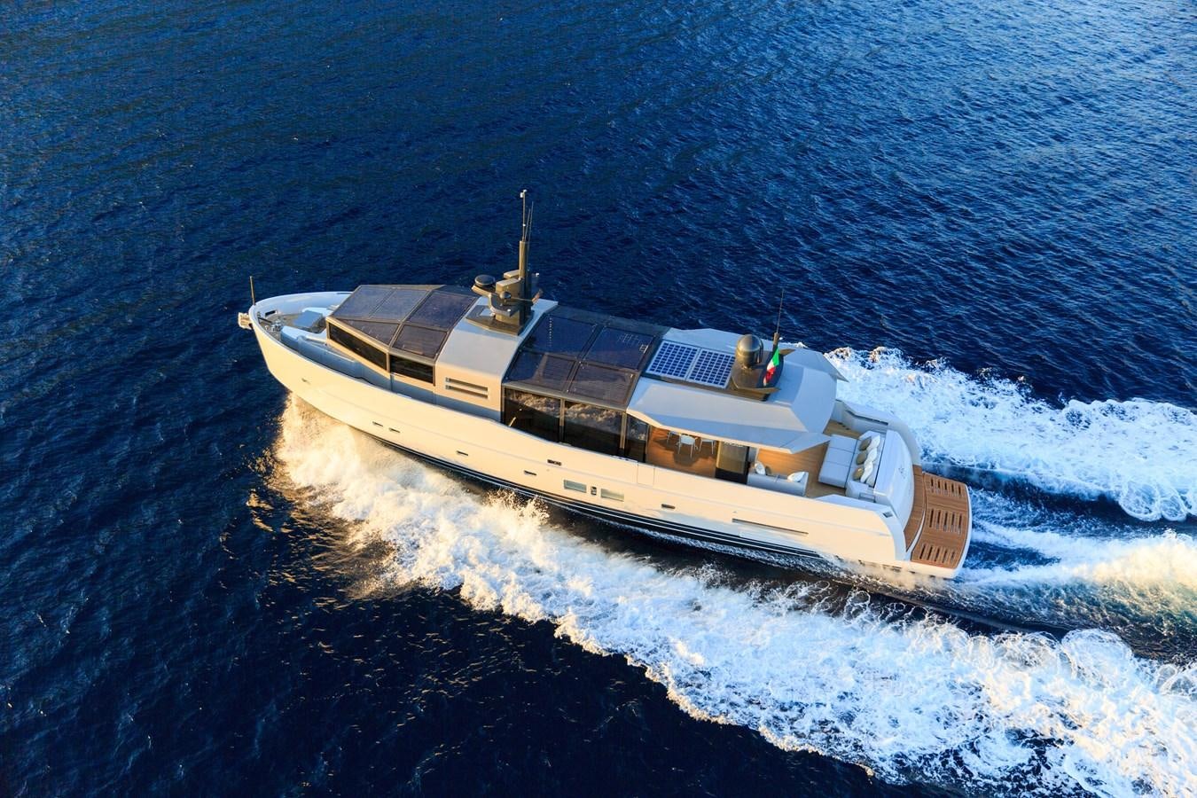 a boat on the water aboard ARCADIA A85 Yacht for Sale