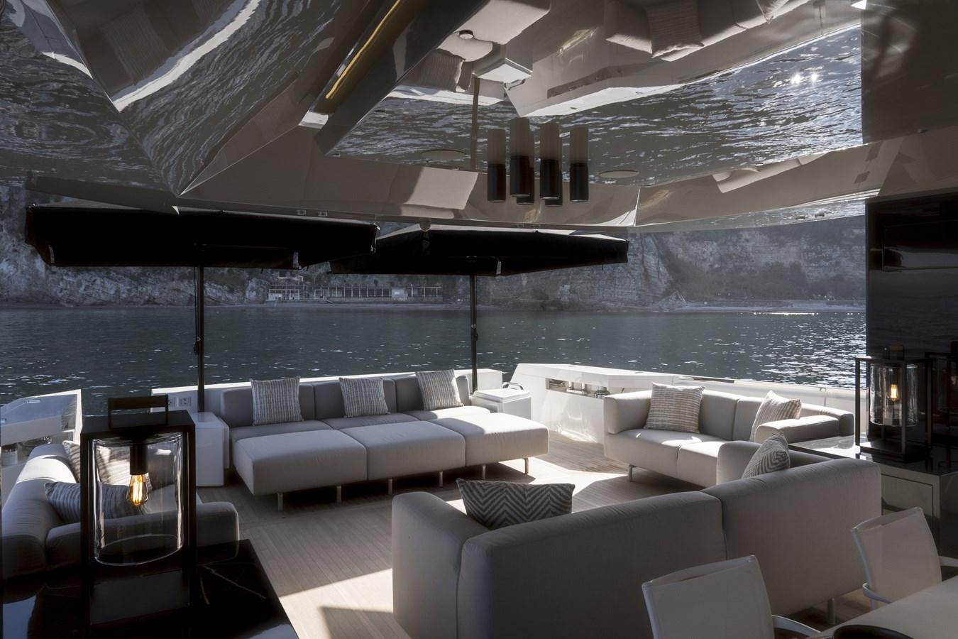 a large room with a large pool aboard ARCADIA A85 Yacht for Sale