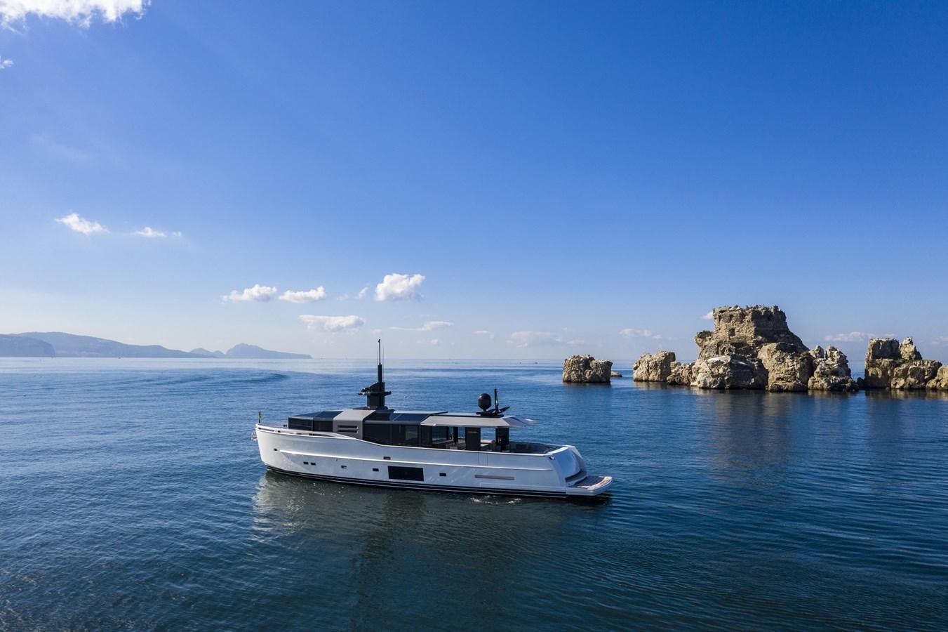 a boat in the water aboard ARCADIA A85 Yacht for Sale