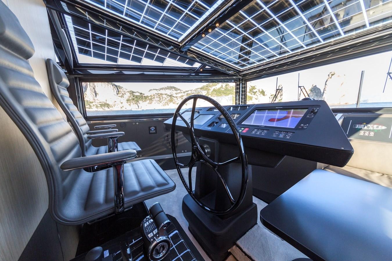 inside of a car aboard ARCADIA A85 Yacht for Sale