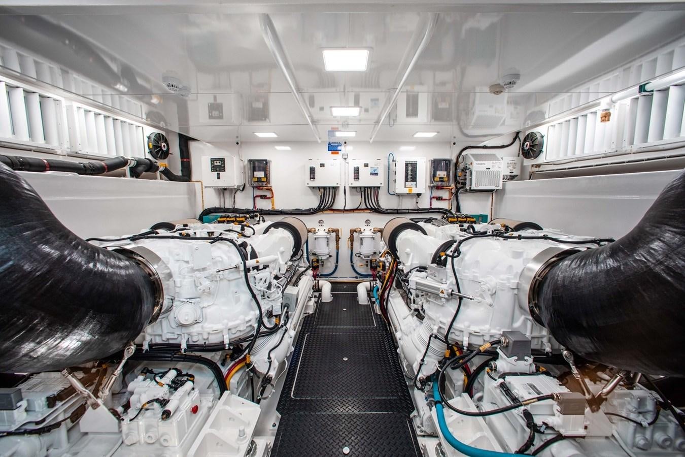 a room with machinery aboard NEW VIKING 82 COCKPIT MOTOR YACHT Yacht for Sale