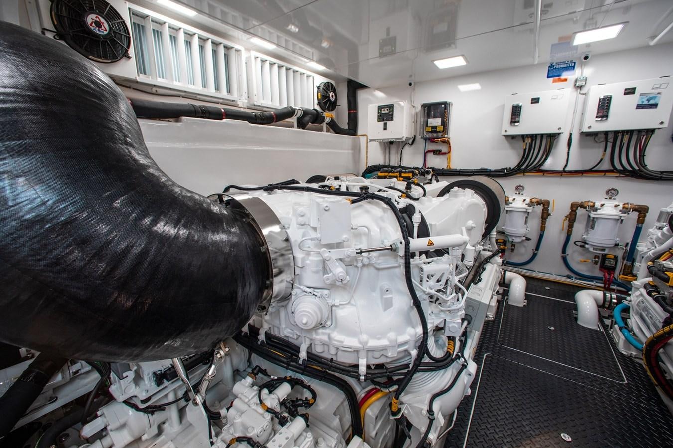 a large metal object in a factory aboard NEW VIKING 82 COCKPIT MOTOR YACHT Yacht for Sale