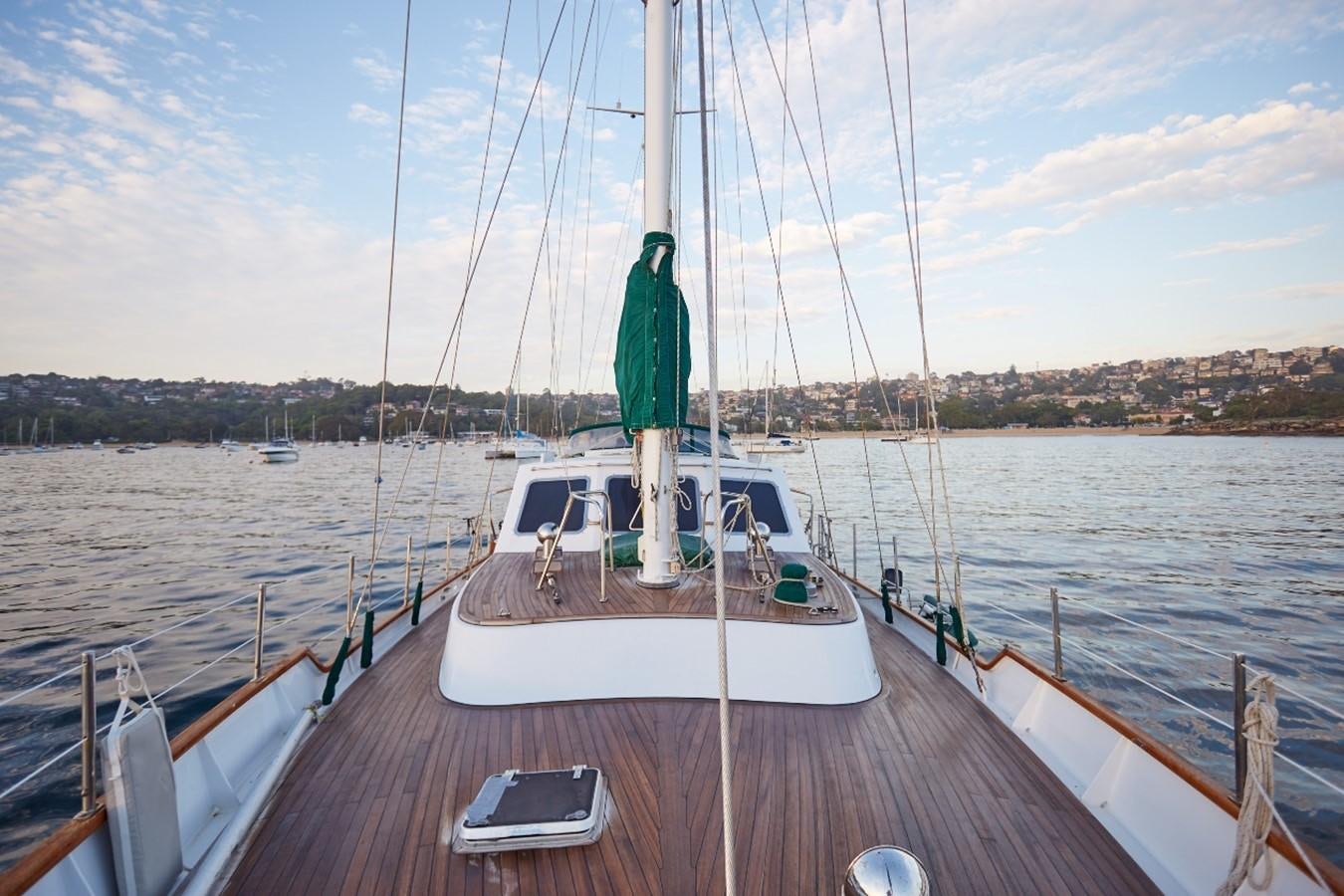 a boat on a dock aboard SLOW DANCE Yacht for Sale