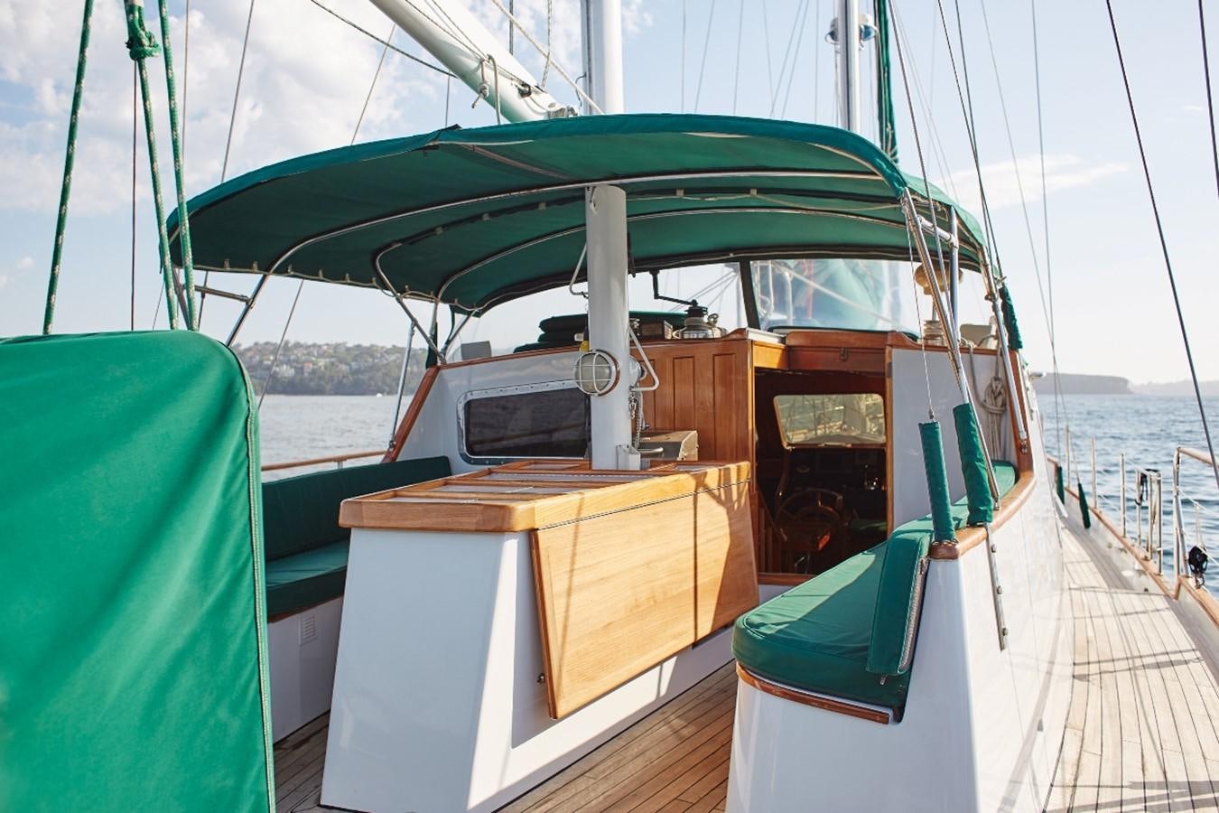 a boat on a deck aboard SLOW DANCE Yacht for Sale