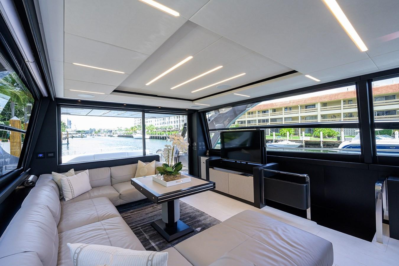 inside of a car aboard ON THE MOVE Yacht for Sale