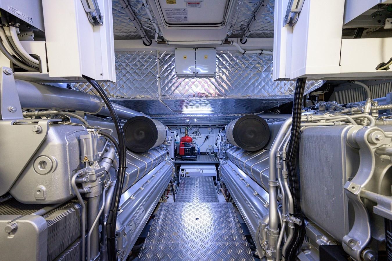 a room with large machinery aboard ON THE MOVE Yacht for Sale