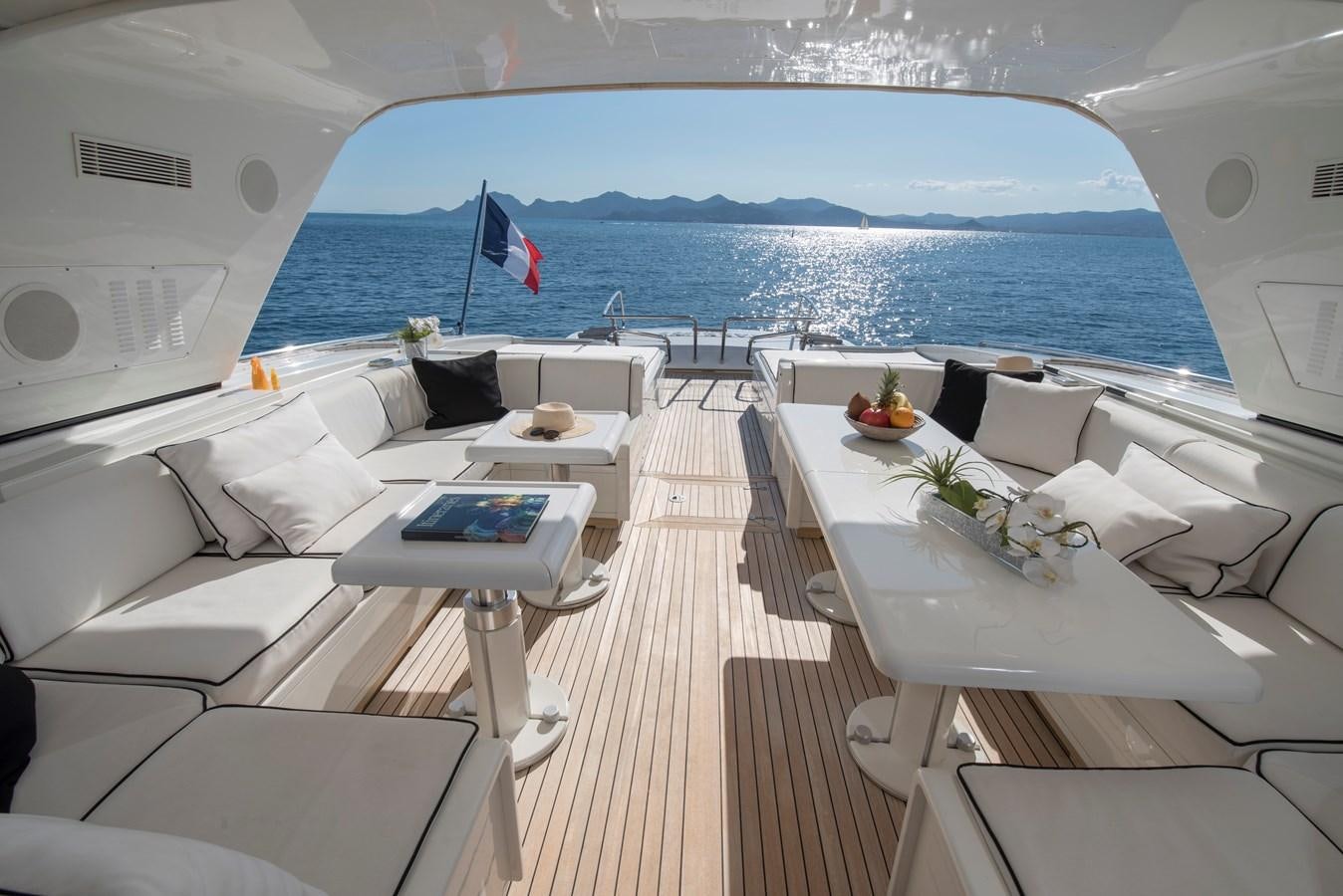 a room with a large window overlooking the ocean aboard TAKE OFF Yacht for Sale