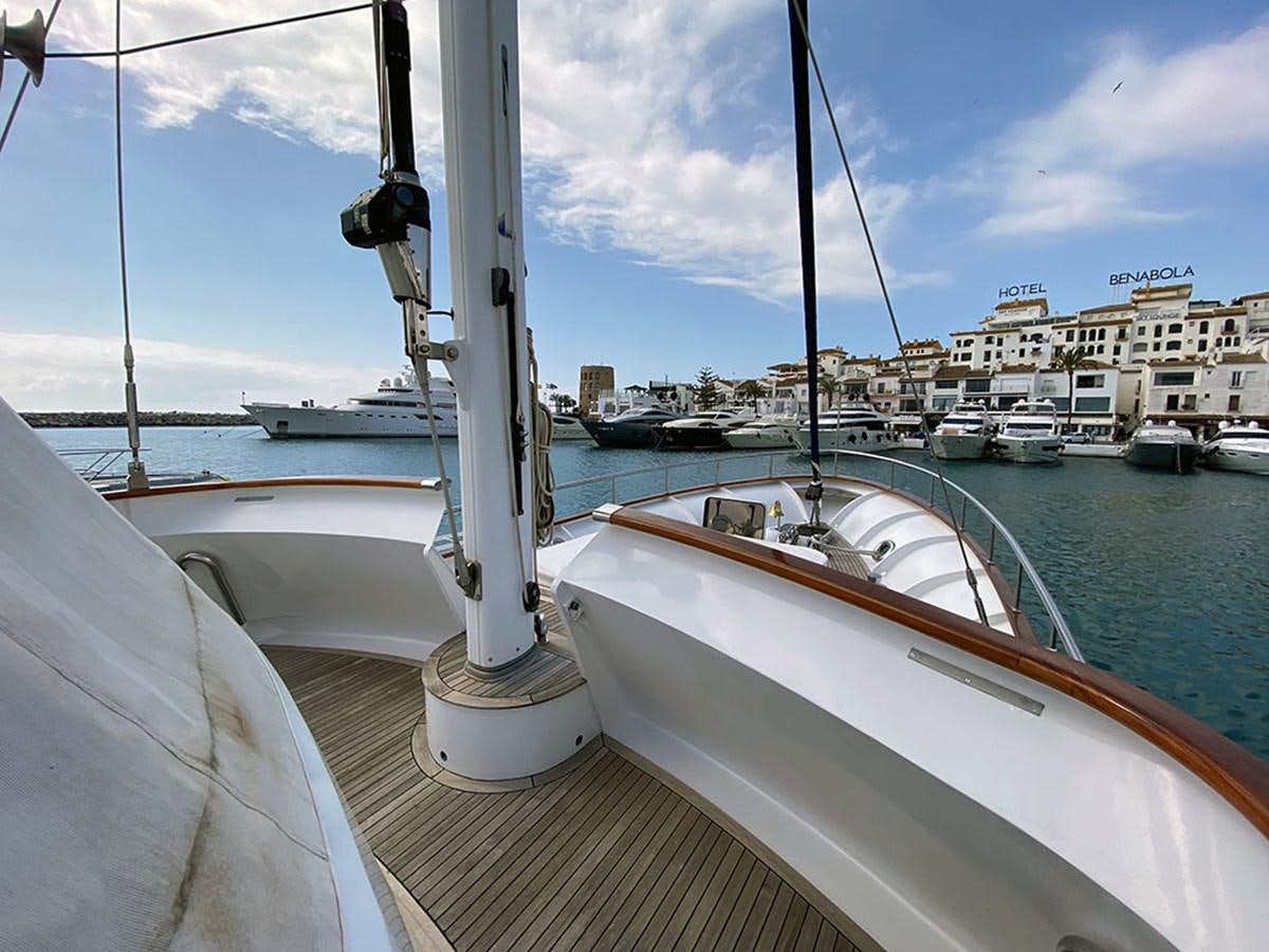 a boat in the water aboard COLUMBUS OF LYMINGTON Yacht for Sale