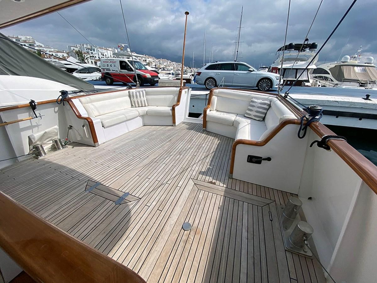 a deck with a deck and boats aboard COLUMBUS OF LYMINGTON Yacht for Sale