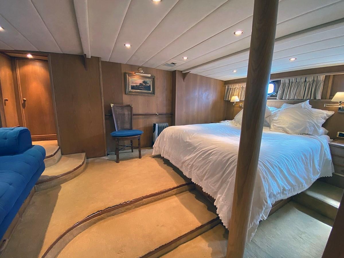 a room with two beds aboard COLUMBUS OF LYMINGTON Yacht for Sale