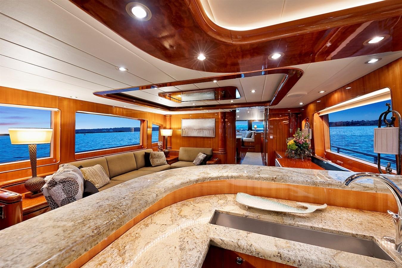 a large bed in a room aboard PAPA'S PLACE Yacht for Sale