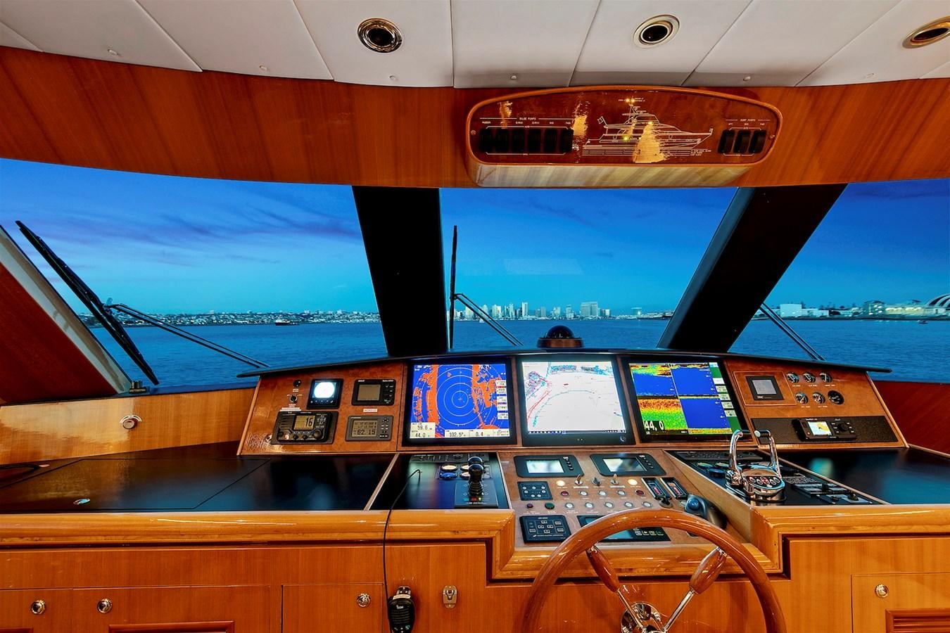inside of a vehicle with screens aboard PAPA'S PLACE Yacht for Sale