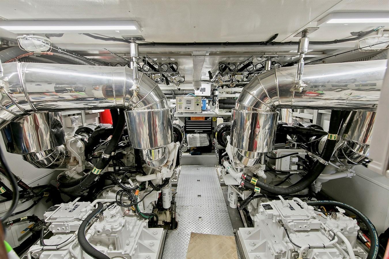 a large room with machinery aboard PAPA'S PLACE Yacht for Sale