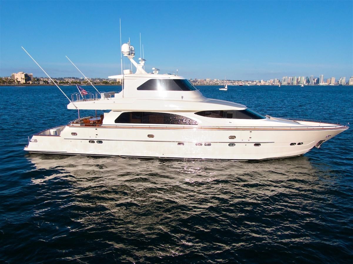 a white yacht in the water aboard PAPA'S PLACE Yacht for Sale