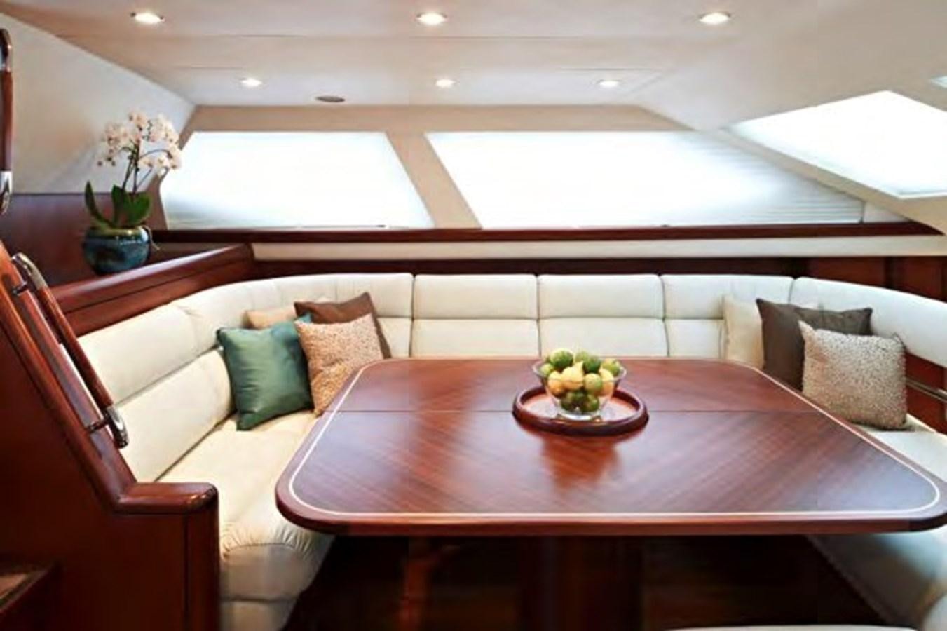 a table with a bowl of fruit on it aboard TILLYMINT Yacht for Sale