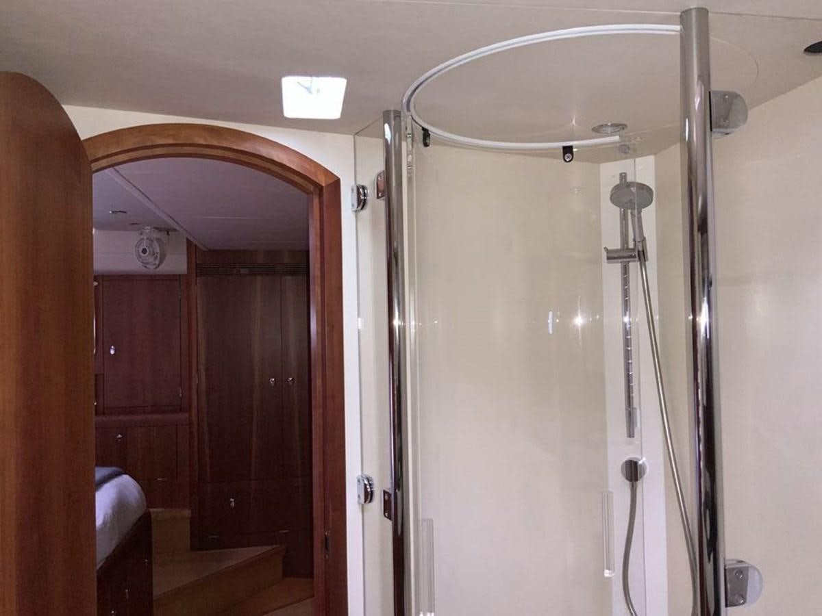 a shower unit in a room aboard BILL AND ME Yacht for Sale