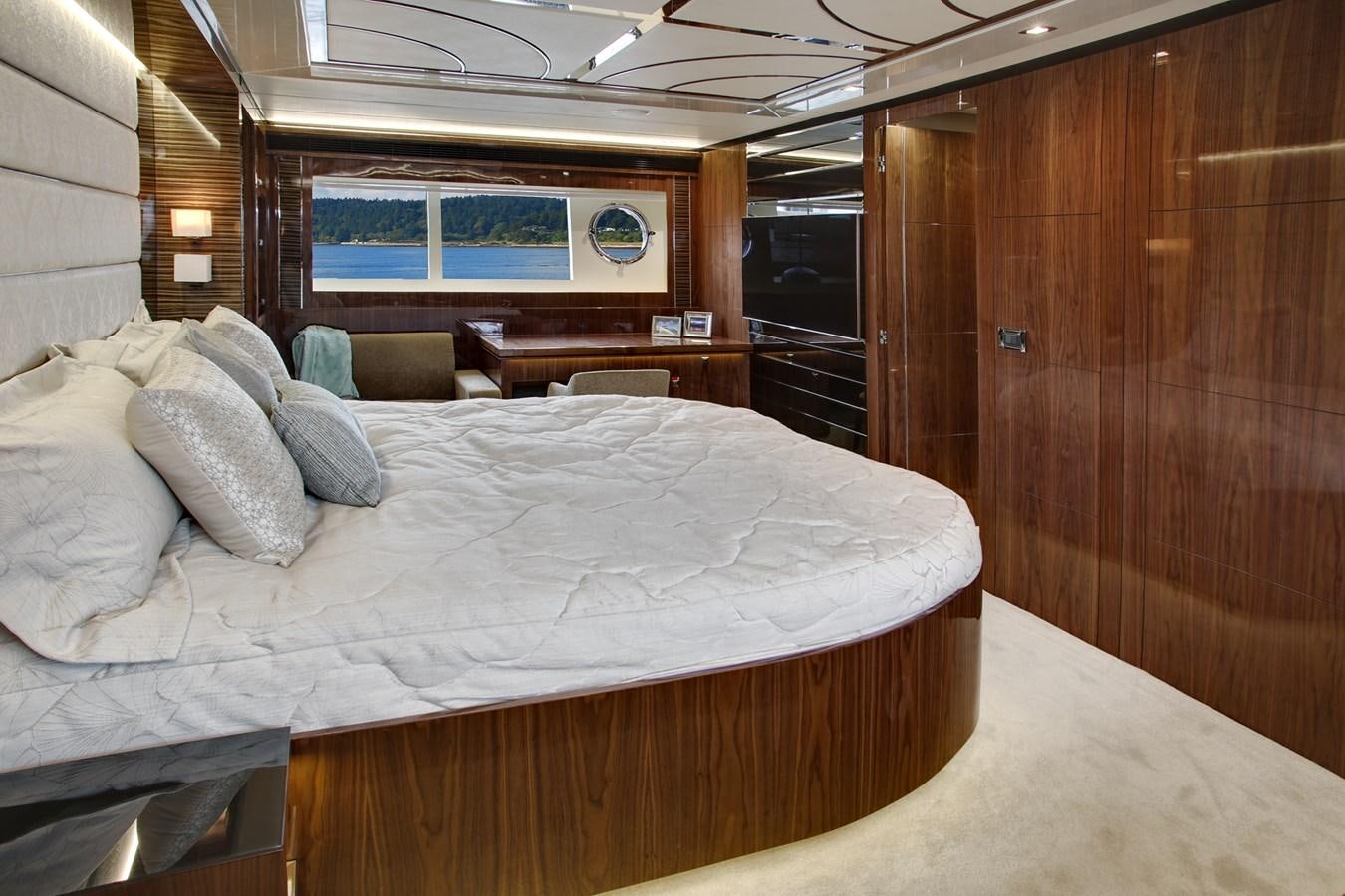 a bed in a room aboard  V80 (NEW BOAT SPEC)  Yacht for Sale