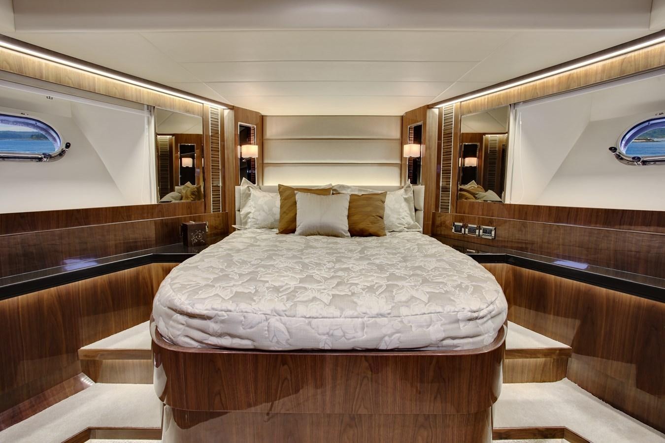 a large bed in a room aboard  V80 (NEW BOAT SPEC)  Yacht for Sale