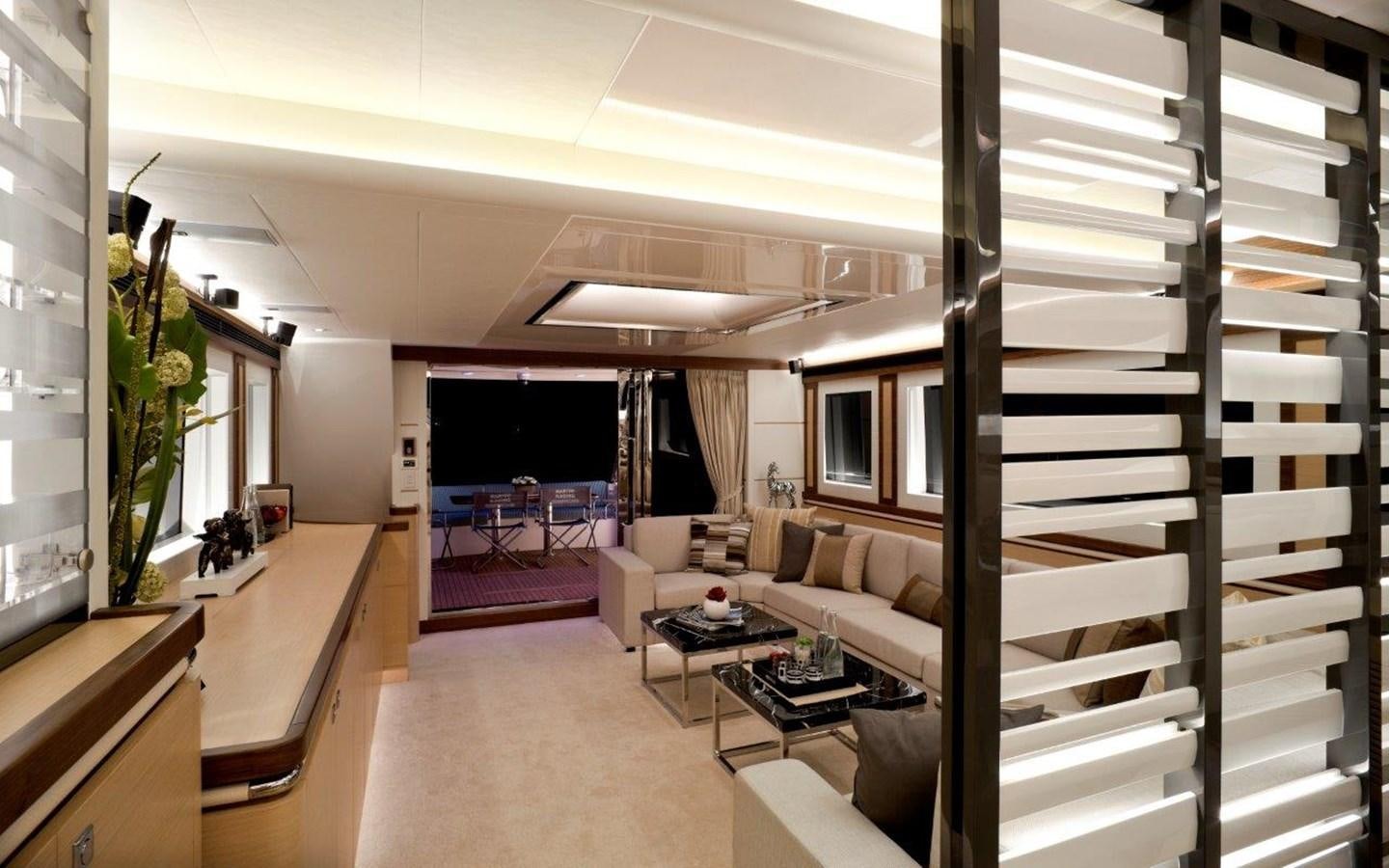 a room with a staircase and a couch aboard  V80 (NEW BOAT SPEC)  Yacht for Sale